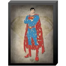 Poster 3d Superman Printed Glass Art Con Marco Y Vidrio Dc