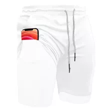 2pzs Gimnasio Short Con Licra Deportiva 2 En 1 Hombre Correr