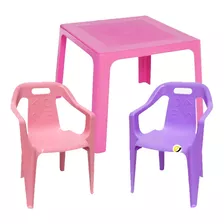 Mesa Comedor Plastico Para Niños + 2 Sillas Original 