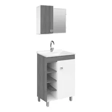 Mueble De Baño De Pie Con Botiquín Y Bacha Sophia Bacha Blanco Mueble Etna