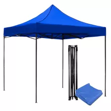 Toldo Plegable 3 X 3 Metros Impermeable Color Azul Terraza