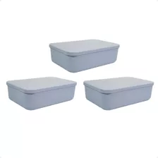 Set X3 Canastos Organizadores Con Tapa Cajas 26x18x8 Moderna