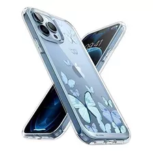 Funda Compatible Con iPhone 13 Pro Max Diseño Mariposas Azul