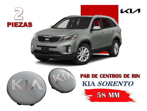 4 Centros De Rin Sorento 2011-2015 58 Mm Negro/logocrom