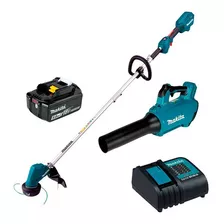 Desbrozadora Makita Dur192l 18v Brushless + Sopladora Color Turquesa