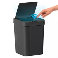 Lixo Lixeira Automática Banheiro Sensor Abre Sem Tocar Mão Cor Preto
