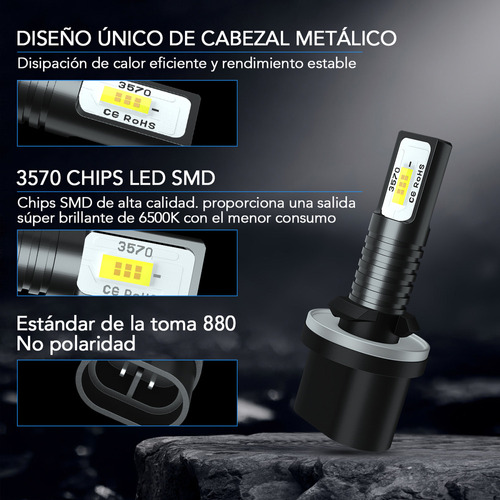 1 Par 880 899 893 - Bombilla Led Antiniebla 6000k Blanco Y Foto 2