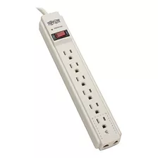6 Outlet Surge Protector Power Strip, 4ft Cord, Tel/fax...