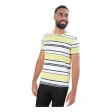 Camiseta Rappot Navy - Verde Limão/ Branco