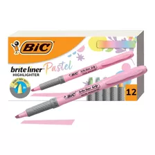 Bic Brite Liner Grip - Juego De Resaltadores Pastel, Punta D