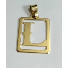 Pingente Placa Letra Personaliza Em Ouro 18k 3gr