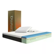 Colchón Emma Original Queen Size + 2 Pack Almohadas Memory Adapt | Suave Y Adaptable | Espuma Viscoelástica | Corrige Tu Postura | Tecnología Alemana | Colchón En Caja | 160x190cm