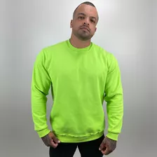 Moletom Blusa De Frio Gola Careca Redonda Liso Sem Estampa