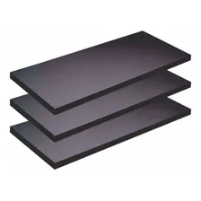 Kit 03 Prateleiras 25mm Mdf 200x20 Preto Mdf Suportes Grátis