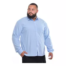 Camisa Social Masculina Plus Size Longa Extra Grande Preta