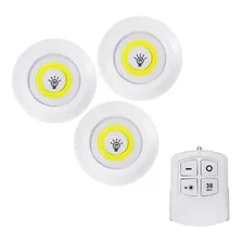 Pack Set 3 Luz Cob Led 3w +control Remoto Emergencia Lampara