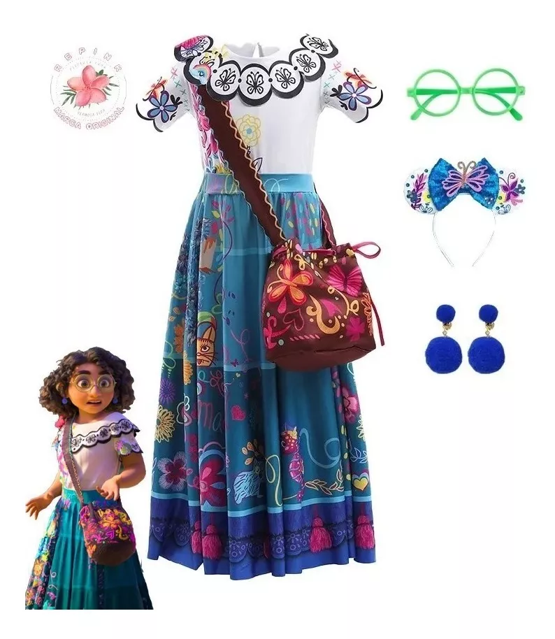 Mirabel Encanto Cosplay Vestido De Princesa Azul + Regalo