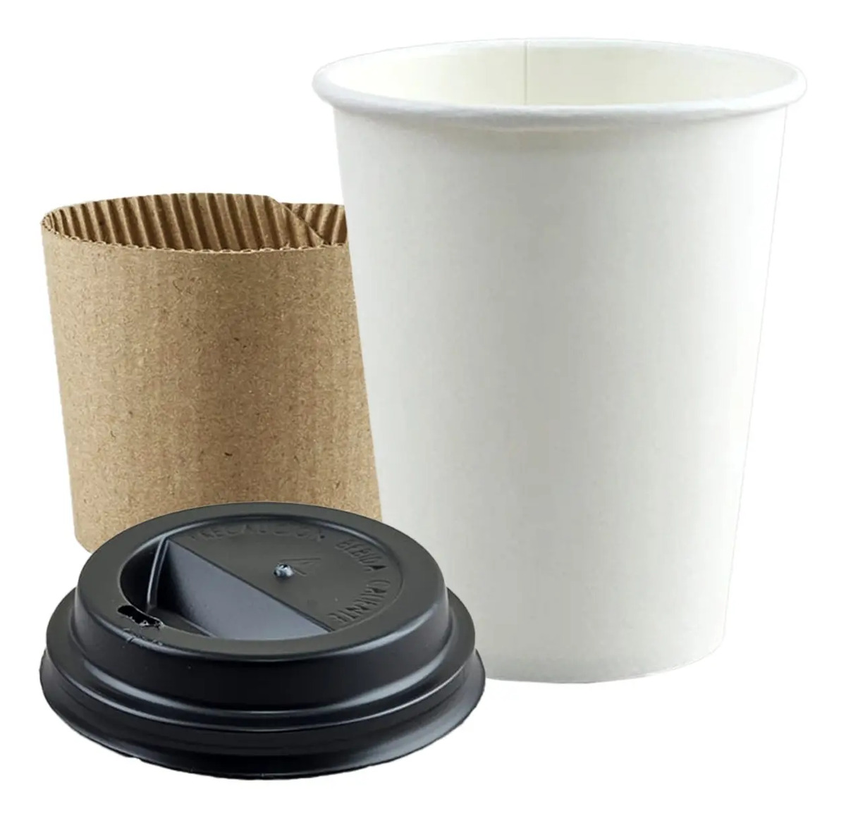Vaso De Polipapel 8oz Con Tapa Y Collarin (240cc) X 50u.