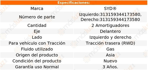 Kit 2 Amortiguadores Del Gas Mountaineer Mercury Rwd 97/01 Foto 2