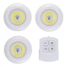 Luminária Lâmpada Led Spot Sem Fio Portátil Controle Remoto Cor Branco