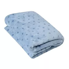 Cobertor De Microfibra 1,10m X 90cm Poá Azul - Papi Baby