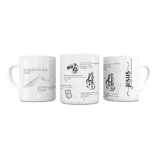 Caneca Xícara Porcelana Versículo Bíblico Tema Musical Jesus