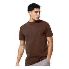 Camiseta Masculina Lisa Marrom Algodão Premium Casual Camisa