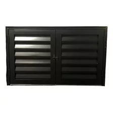 Porta Abrigo Dupla 60x120 Alumínio Preto Black Ventilada