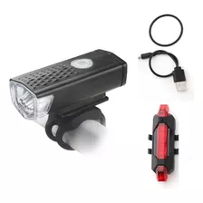 Farol Bike Frontal + Pisca Traseiro Led Usb Recarregável Top