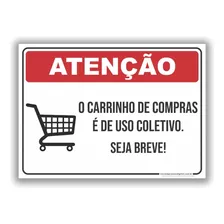 2 Placas Carrinho De Compras Condomínio Prédio 25x18 Pvc 2mm