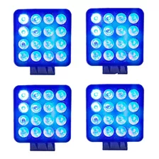 4x Farol Led Azul 16 Leds 48w Trilha Pulverizador Agricola