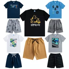 5 Conjunto Juvenil Masculino De Verão / Tamanho 10 A 16 Anos