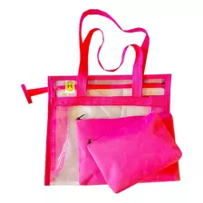 Bolsa Feminina Praia Grande Sacola Transparente Impermeável