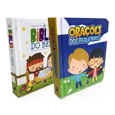 Kit A Bíblia Do Bebê Criança + Orações Dos Pequeninos Ed.pé Da Letra Almofadado