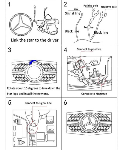 Emblema Mercedes Benz   Luminoso Parilla Compatible Foto 7