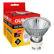 Lâmpada Halógena Dicróica 50w 220v 2800k Luz Amarela Ourolux Cor Da Luz Branco-quente