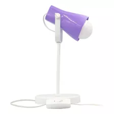 Luminária Mesa Abajur Articulável Usa Lampada Bulbo Led E27 Cor Da Cúpula Lilás