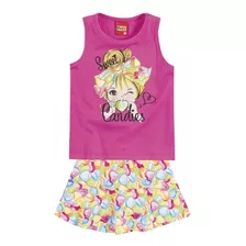 Conjunto Camiseta E Shorts Sweet Candies Kyly