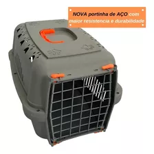 Caixa Transporte Pet N3 Cães Cachorros Gatos Plástico Cor Laranja