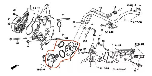 Caja Termostato Y Liga Honda Crv 2002 2004 2004 2005 2006 Foto 6