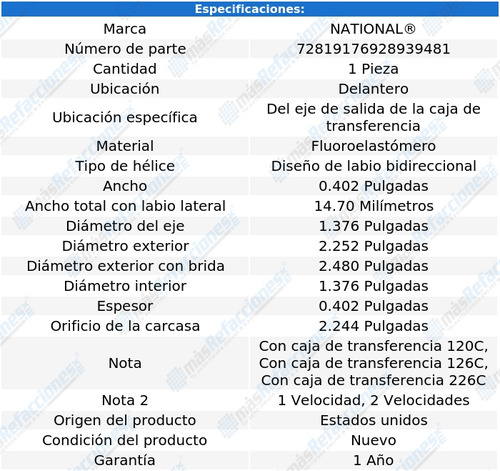 1 Retn Caja Transferencia Del 9-7x 05 Al 09 National Foto 3