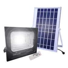 Reflector Led Panel Carga Solar 200w Control Remoto Ahorro Color De La Carcasa Negro