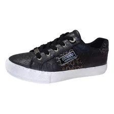 Tenis Guess Original Floom Negro Casual Con Caja Dama