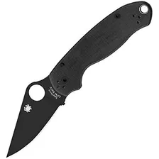 Spyderco Para 3 Folder G 10 Plain Edge Flooding Knife Negro