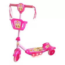 Patinete Infantil 3 Rodas Com Luz Som Meninas Rosa Até 35kg