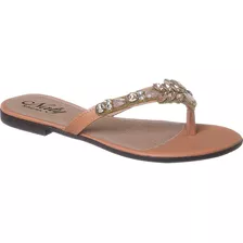 Rasteira Strass Pedraria Sandália Feminina Naty Shoes