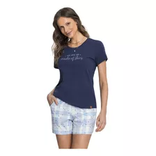 Pijama Shor Doll Feminino Adulto Divertido 100% Algodão