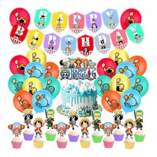 One Piece Kit Decoración Fiesta Anime Globos Letreros