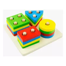Juego Didactico Montessori Encajar Figura Geométrica Madera