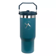 Vasos Termicos Discovery Acero Inox Grande 900ml Con Manija Color Azul Pacifico Liso